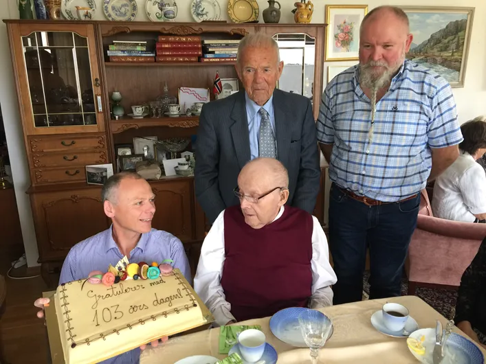 Johan Nikolai Stoksund 103 år 1. aug 2016