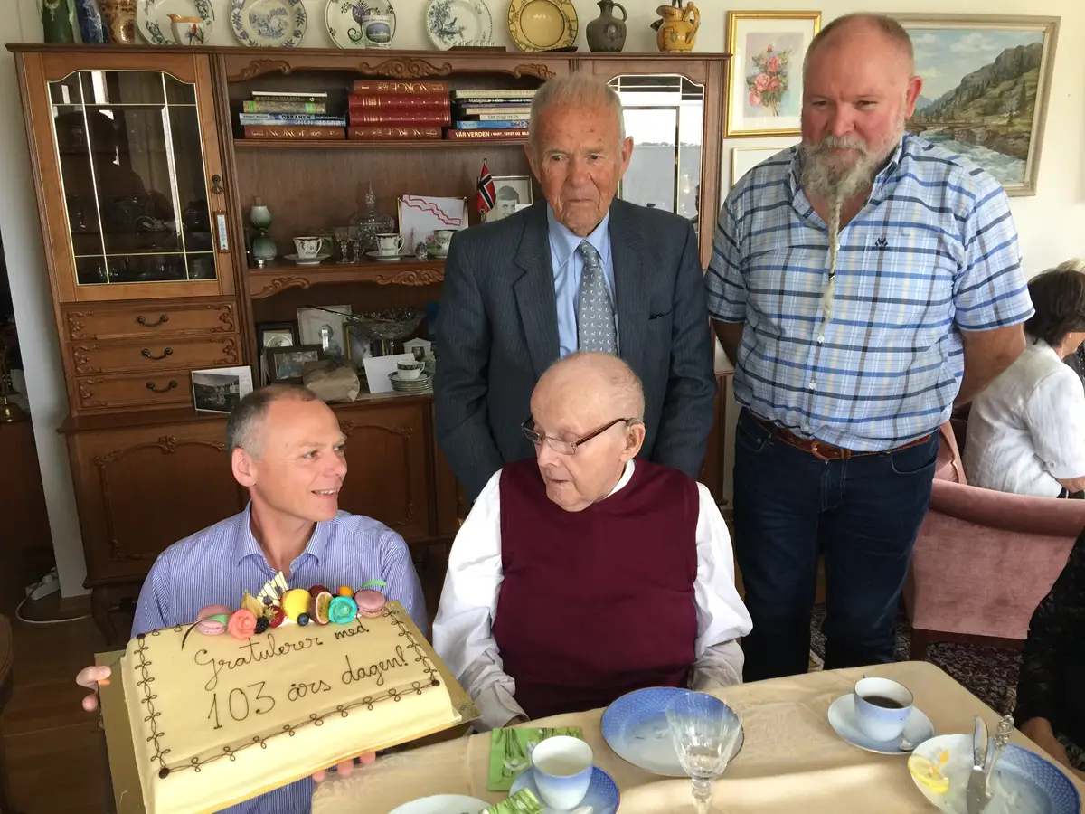 Johan Nikolai Stoksund 103 år 1. aug 2016